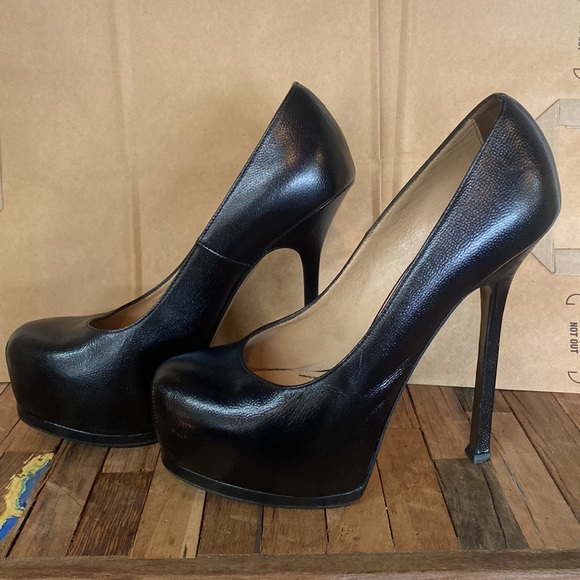 Yves Saint Laurent YSL leather Vernigolf Tribtoo 105 platform high heels, 38.5 - Picture 4 of 11